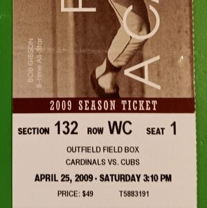 4-25-2009 St. Louis Cardinals Ticket Albert Pujols Career HR #326 1000th RBI GM